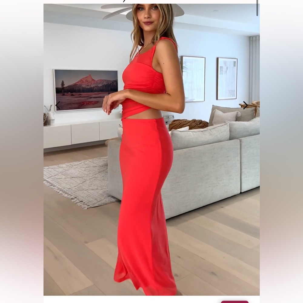 Red Cut Out Maxi Dress